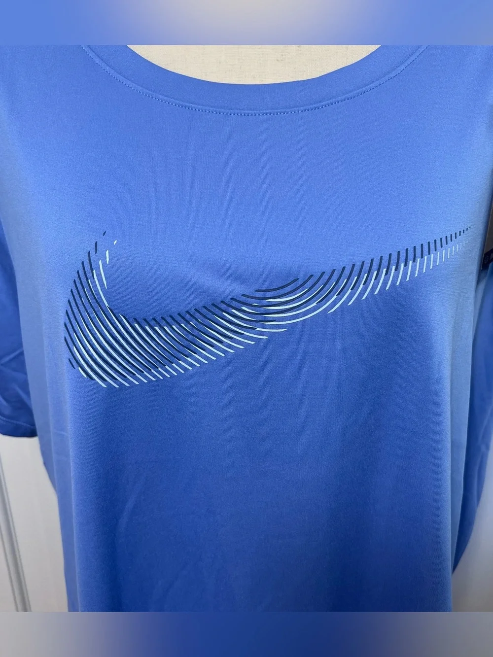 Nike Women's Periwinkle Blue Short Sleeve Dri-FIT Running Tee Standard Fit Sz 1X